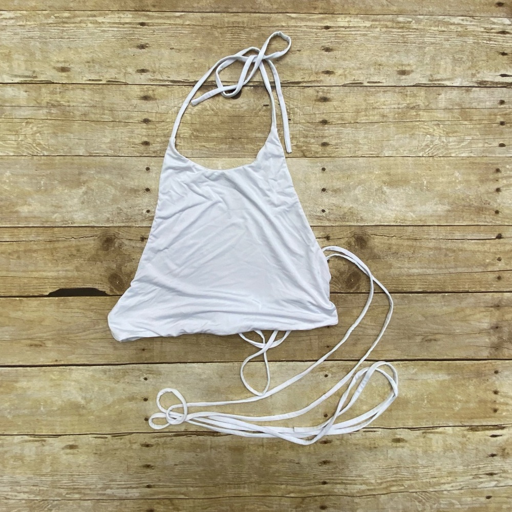 NWOT Michael Costello Women's White X Revolve Leah Crop Top - Picture 4 of 6